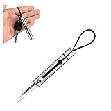 TTivxe Multifunktions Schlüsselanhänger mit Einziehbares Meŝŝer,Mini Portable Schlüsselbund,Bequem jeden Tag,Edelstahl 0407C (Silber)