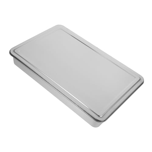 JECOMPRIS Bandeja de Hornear Inoxidable con Tapa Recipiente Rectangular para Pasteles Lasaña y Casseroles para Horno Tostador y Actividades