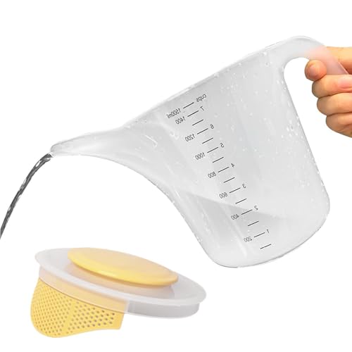 Kbnuetyg Vaso mezclador de 1500 ml – Multi Purpor – Cuenco medidor de cocina, herramienta para batir huevos, olor a cocina para preparar horneado, recipiente duradero para el hogar