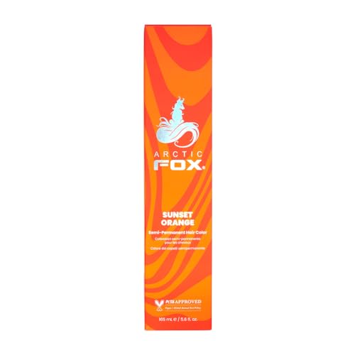 ARCTIC FOX Tinte semipermanente para el cabello, 100 % vegano y libre de crueldad animal, color naranja atardecer, 165 ml e