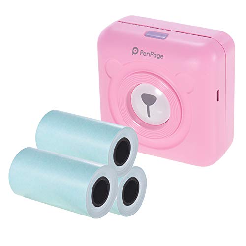 PeriPage Mini Fotodrucker Wireless BT Thermodrucker Bildetikett Memo Sticker Drucker Belegpapierdrucker + 3 Peripage Papierrollen Klebepapier