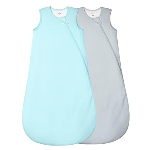 Image of Rayon Made from Bamboo Sleep Sack 0-6 Months 1.0 TOG | Newborn Sleep Sack 0-3 Months 3-6 Months, Sleeping Bag with 2-Way Zipper, Baby Wearable Blanket, All-Year-Round, 2 Pack