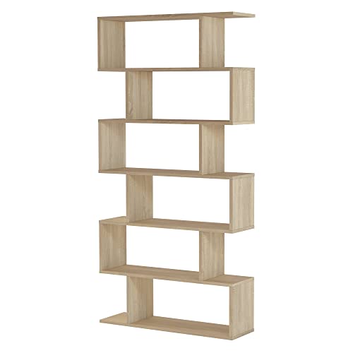 HOMN LIVING Étagère Bibliothèque Bolonia Chêne Couleur 12 étagères, pour Salon, Salle à Manger ou Bureau, 80 cm (Largeur) 25 cm (Profondeur) 192 cm (Hauteur) Cover