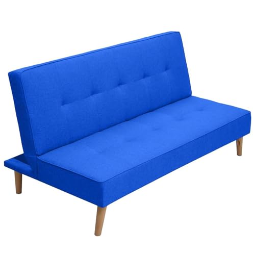 Homey - Sofá Cama Clic Clac Tipo Libro de 3 Plazas Modelo Elvira, Diseño Moderno, Práctico y Funcional, Azul