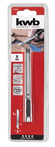 KWB Edelstahl Cuttermesser 9 mm 14909 (Autolock-Funktion, Klingenabbrecher)