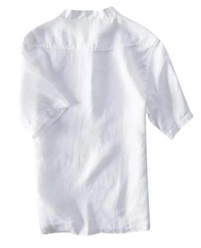 Image of Men's Half Sleeve Pocket Cotton Short Kurta Superfine Mandarin Chinese Collar Premium Short Kurta