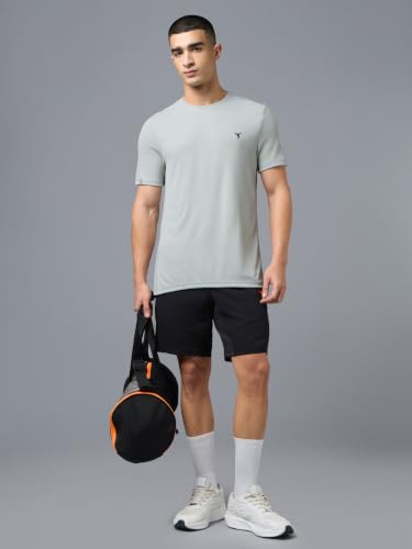 Image of TECHNOSPORT Men's TECHNOCOOL+ Slim Fit Sports T-Shirt Quick Dry Round Neck Performance Tee with UPF 50+, Anti-Odour, Anti-Microbial & 2-Way Stretch Gym, Running, Training & Casual Wear
