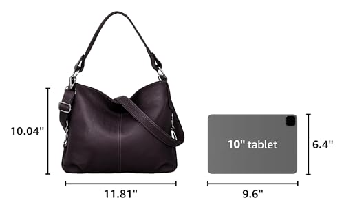 Image of YALUXE Women's Real Leather Shoulder Bags Hobo Handbags Purse Crossbody Bag