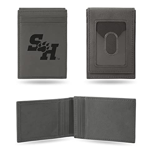 Image of Rico Industries NCAA Gray Laser Engraved Front Pocket Wallet - Compact /Comfortable /Slim