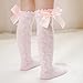 POLG Toddler Baby Girls Solid Knee-High Socks Kids Girl Mid-Calf Length Princess Sock Fashion Warmer Bow Stockings (Pink, 18-36 Months)