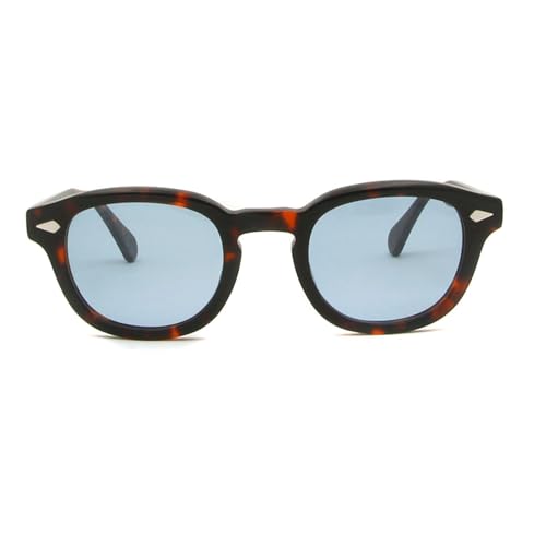 Lunettes de soleil rondes en acétate noir rose ou rouge style rétro mixte