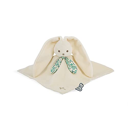 Kaloo - Lapinoo - Doudou Lapin - Peluche Bébé - Couleur Crème - Carré 30 x 30 cm - Bi-Matières Coton et Velours Côtelé Très Doux - Boîte Cadeau - dès la Naissance, K972206