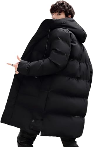 Manteau Parker Chaud à Capuche Homme Veste d'hiver Longue Épaisse en Polaire