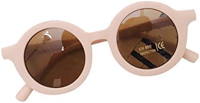 QYIQis Baby Sunglasses Classic Retro Solid Color Round Rubber Flexible Shades for Girls Boys Age 1-8