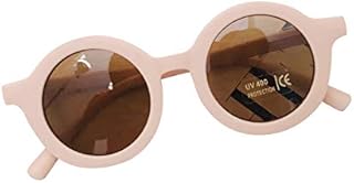 QYIQis Baby Sunglasses Classic Retro Solid Color Round Rubber Flexible Shades for Girls Boys Age 1-8