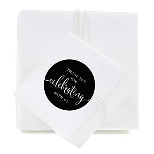 Andaz Press Circle Gift Label Stickers, Thank You For Celebrating With Us, Black, 40-Pack, Round Thanks Label For Baby Bridal Wedding Shower, Anniversary Celebration, Graduation, Outdoor Event, Picnic, Luau, Christmas Hanukkah Holiday Party, Sweet 16 Quinceanera Birthday, Kids Birthday Party, Baptism, Christening, Confirmation, Communion Party Favors, Gifts, Boxes, Bags, Treats And Presents #TOP1