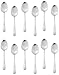 Winco 18/0 Stainless Steel Dinner Spoons, Set of 12, Windsor pattern,Silver