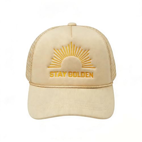 Image of Embroidered Lettering Print Truck Hat Baseball Cap Trucker Mesh Snapback Hat