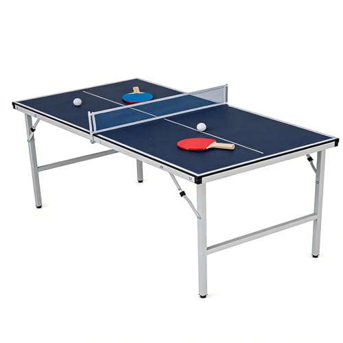 COSTWAY 152,5 x 76 cm Tischtennisplatte klappbar, Mini...