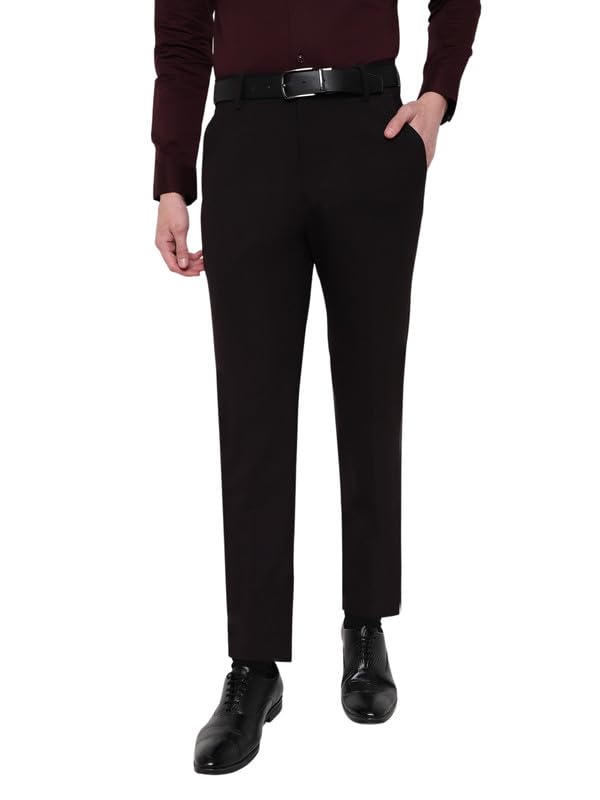 Image of SUBTRACT Slim-Fit Stretchable Lycra Formal Pants for Men with Flexible Waistband | Stylish Men's Wear Trousers for Office or Party |Dress Trouser Pant