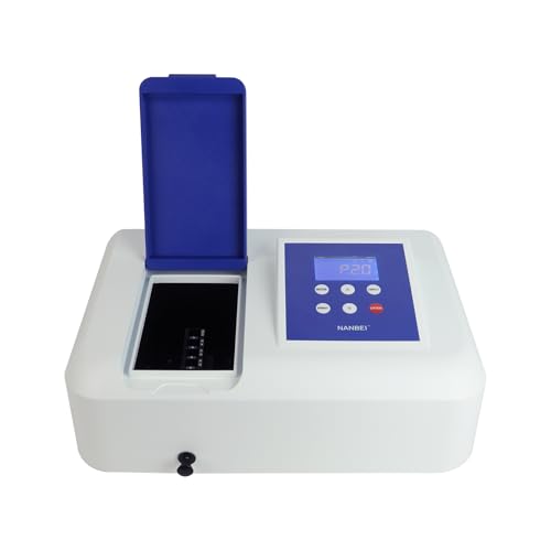 Blue Spectrophotometer with USB interfaces,Visible lab Spectrophotometer,Wavelength accurracy±1nm, LCD Digital Lab Spectrophotometer,320-1100nm,Tungsten Lamp, Portable Spectrophotometer