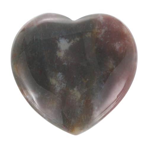 PATIKIL Piedra De Cristal Natural En Forma De Corazón, Gema De Amor Mini Pulida De 1.2 Pulgadas, Piedras De Ansiedad Grabadas Para Bolsillo Regalos Para Mujeres Meditación, Verde Gris