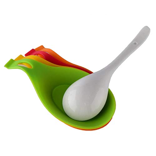 image for LZTQ Silicone Spoon Rest Heat Resistant Kitchen Utensil Rest Ladle Spo