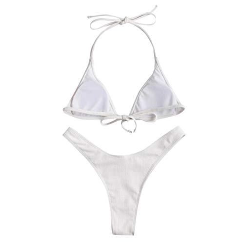 Conjunto de biquíni feminino de renda com duas peças de biquíni de renda com corte alto e peça de ma