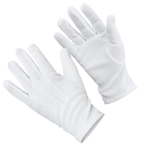 Guantes blancos para Semana Santa talla S para bandas de música y cofrades 50 pares