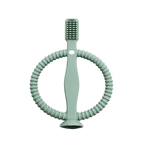 Hemousy Silikon-Kinderzahnbürste, Baby-Zahnbürste Mit Saugnapf, Griff Zum Kauen Von Zähnen, Spielzeug Für 3-12 Monate, Hilft Bei Der Massage Der Zahnentwicklung Cover