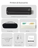 TATTMUSE Portable Thermal Printer A4 Inkless Wireless Bluetooth Compatible with iOS & Android, Small Travel Mobile Receipt Printer with 4 Rolls of Thermal Paper & 1 Carry Bag - Black - Image 9
