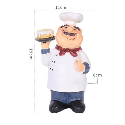 Figura decorativa chef para cocina 7.48x4.33x3.14 in miniatura 3