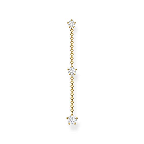 Preisvergleich Produktbild Thomas Sabo Damen Einzel Ohrstecker weiße Steine gold, 925 Sterlingsilber