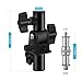 WELLMAKING 2PCS U Shape Tilt Adapter Swivel Mount Umbrella Holder Light Stand with Standard 1/4 to 3/8 inch Metal Male Screw Adapter Spigot Stud for Studio Light Stand, Hotshoe/Coldshoe Adapter