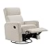 Oxford Baby Layton Manual Upholstered Glider Recliner Rocking Chair 360° Swivel for Nursery and Living Room – Cream