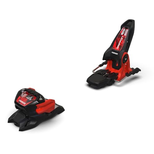Marker Griffon 13 Ski Bindings - Unisex Adult Compact Durable Freestyle Freeride Skiing Bindings - Energy-Absorbing Retention, Universal Boot Sole Compatibility, Black/Red, 110mm