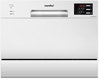 COMFEE' KWH-TD602E-W Freestanding Compact Dishwasher, LED display, 6.5 liters, White, Noise level: decibels 47