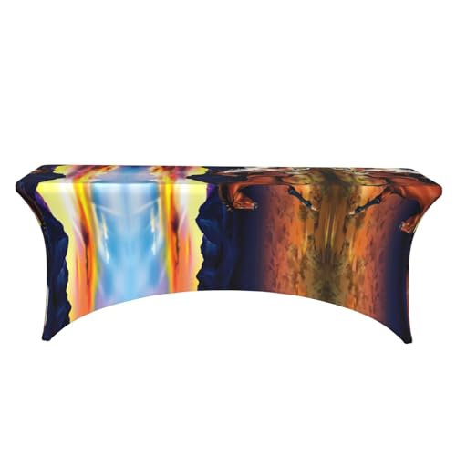 Housse de table rectangulaire élasthanne extensible pour masquer et embellir une table de 1m80 - 3