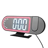 SUPVOX Sveglia Digitale da Comodino con Proiezione a Specchio Led, Orologio Proiettore per Camera da Letto, Display Visibile e Alimentazione a Batteria con Supporto USB
