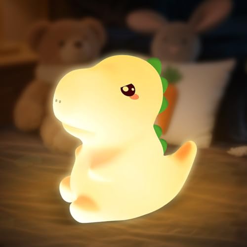 magimagi Dinosaur Night Light for Kids Toddler Night Light 7 RGB Colours Changing Dinosaur Lamp 30-MinTimer USB Powered Silicone Touch Nightlights Christmas Birthday Gift for Kids