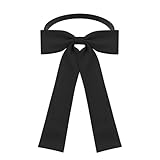 SYAYA Bow Tie For Women, Satin Elegant Bowtie for Dresses & Graduation & School Uniform & Weddings UY-WBT-8 (Black)