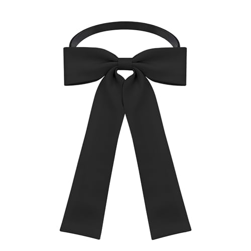 SYAYA Bow Tie For Women, Satin Elegant Bowtie for Dresses & Graduation & School Uniform & Weddings UY-WBT-8 (Black)