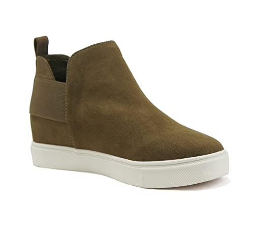 Soda Diana TRENDYFASHION Slip On Hidden Wedge Ankle Boot Fashion Sneaker with Elastic Gore Insets2