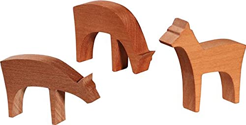 Rudolphs Schatzkiste Statuetta natalizia in miniatura cervo, 3 pezzi, larghezza x profondità = 4 x 4 x 1 cm