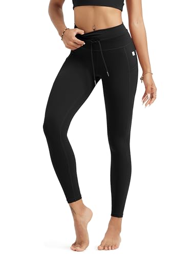 ODODOS Women's Drawstring Tie Daily Pocket Leggings 25" Inseam 7/8