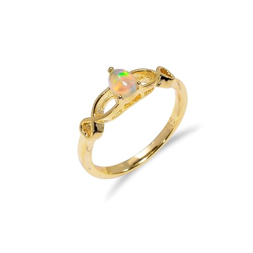 Bague opale naturelle argent 925 un cadeau vintage mémorable pour homme et femme