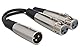 Hosa YXF-119, Y Cable, Dual XLR3F to XLR3M, 6 in