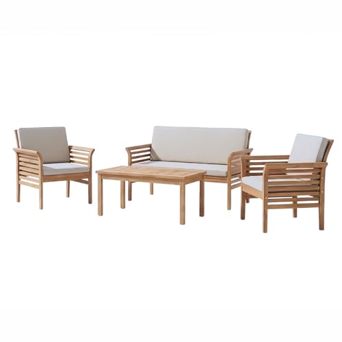 CONCEPT USINE Salon de Jardin KAMPOT 4 Places Acacia Effet Teck