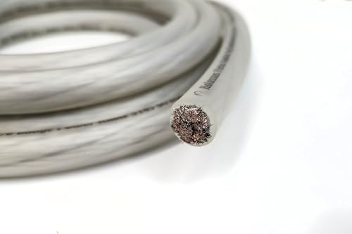 KnuKonceptz Kolossus Flex Kable OFC 0 Gauge Power Wire Copper Cable (Silver, 10 Feet)