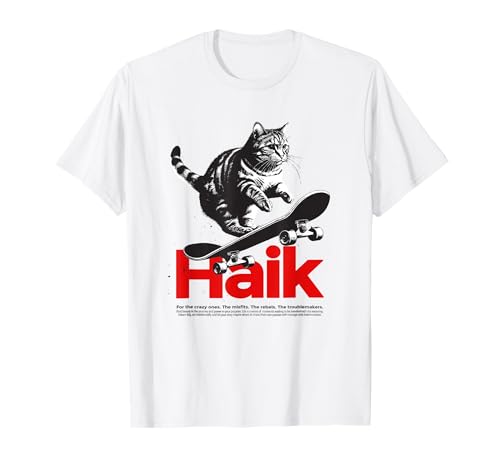 HAIK - hermoso nombre de niño con gato y monopatín Camiseta